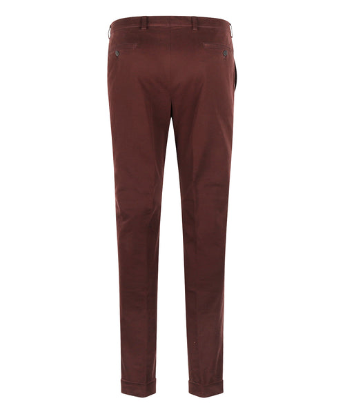 Pantalon Blackpool Bandplooi met Omslag | Bordeaux Rood