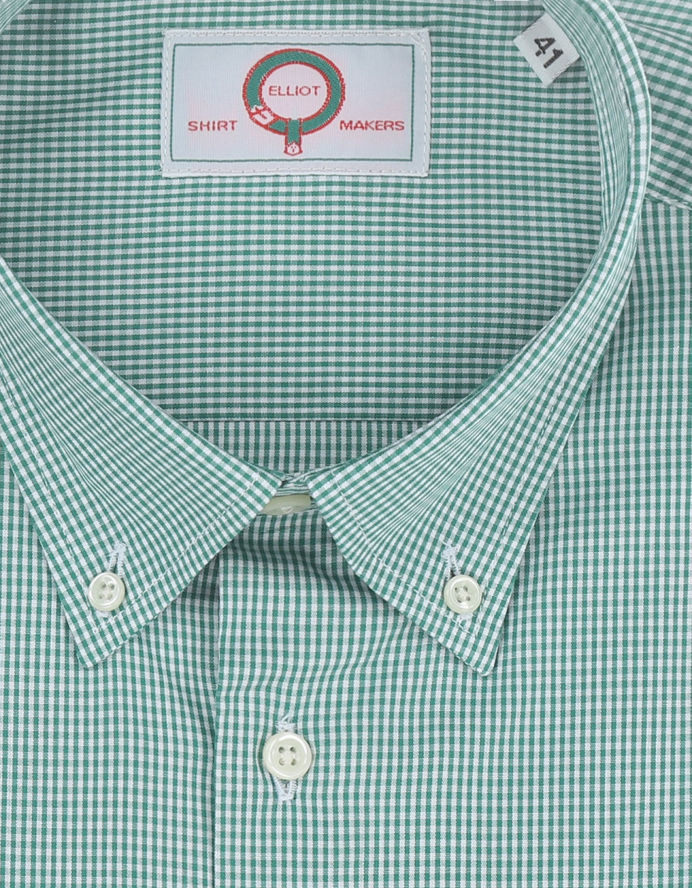 Shirt Button Down | Groen Ruit Micro
