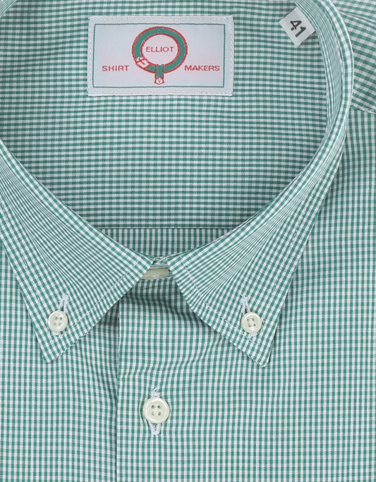 Shirt Button Down | Groen Ruit Micro