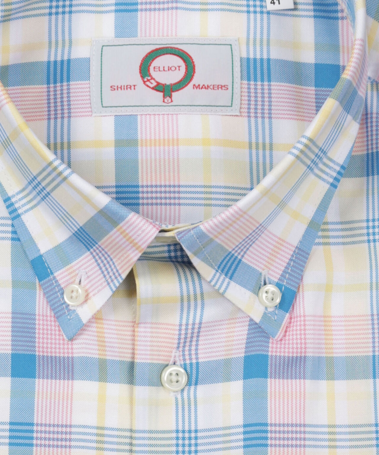 Shirt Button Down | Geel Roze Multi Ruit