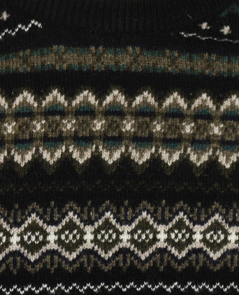 Barbour Pullover Fairisle Ronde Hals | Zwart