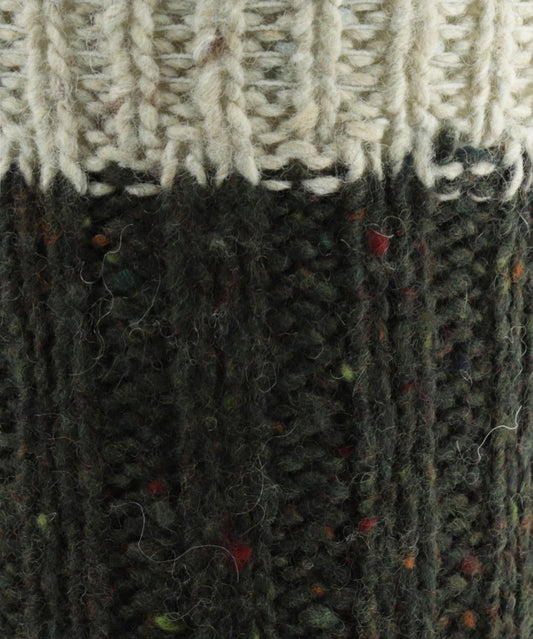 Flecks Sock | Donker Groen Ecru