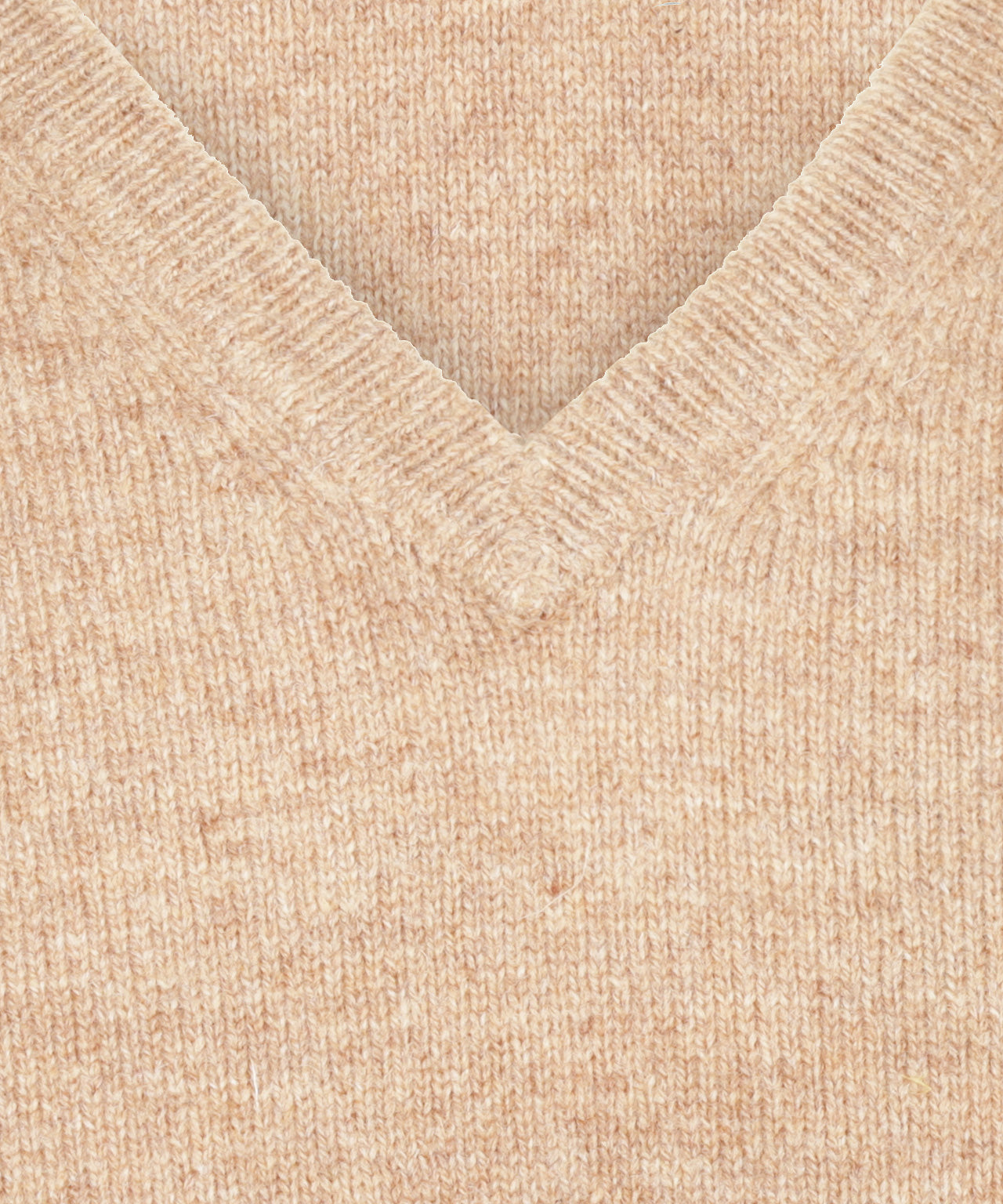 Lamswol V-Hals Pullover | Pecan Bruin