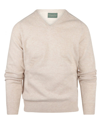 Pullover klassiek Lamswol v-hals | Bruin