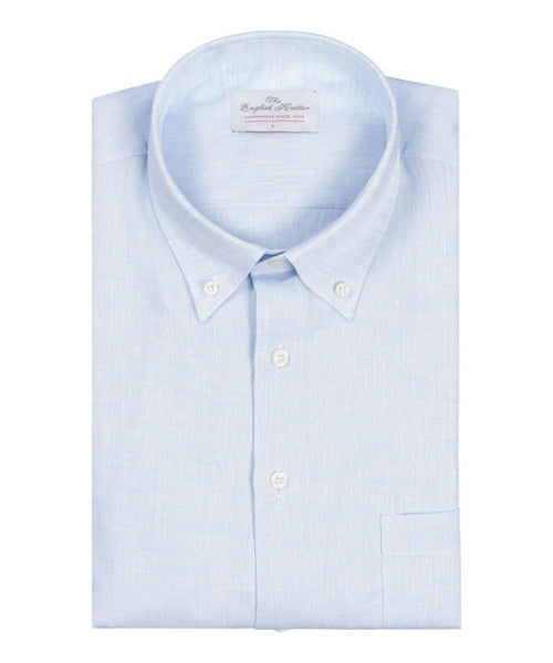 Overhemd linnen lange mouwen | Blauw