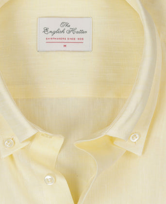 Overhemd linnen lange mouwen | Geel