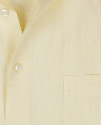 Overhemd linnen lange mouwen | Geel