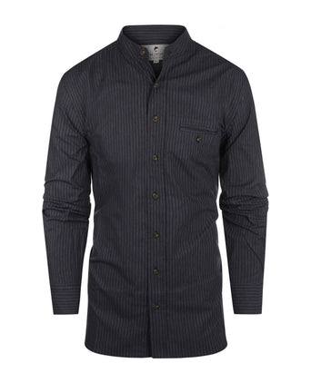 Overhemd Grandfather Shirt | Navy Blauw