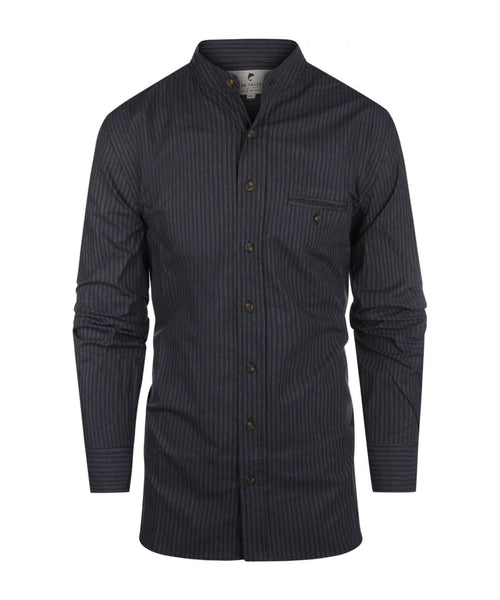 Overhemd Grandfather Shirt | Navy Blauw