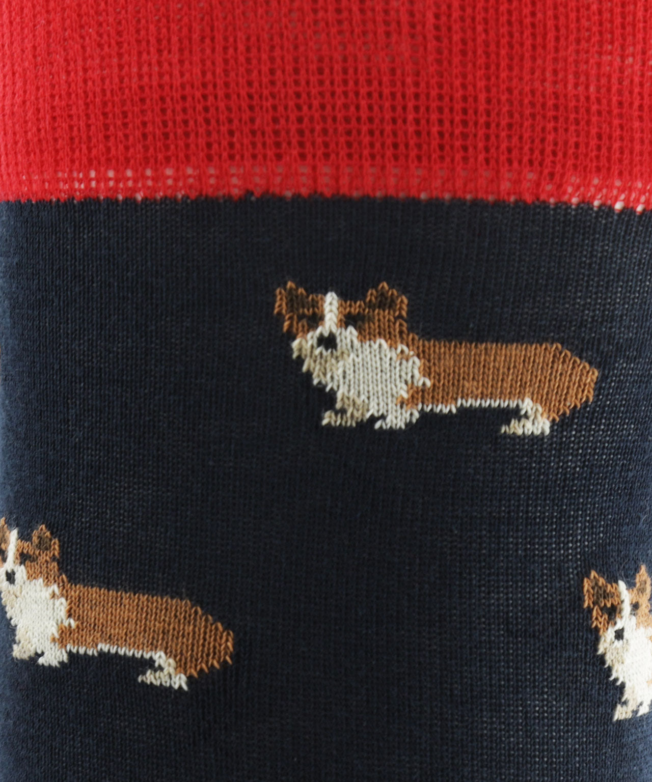 Sokken Katoen Mix | Navy/Red Corgi Dog