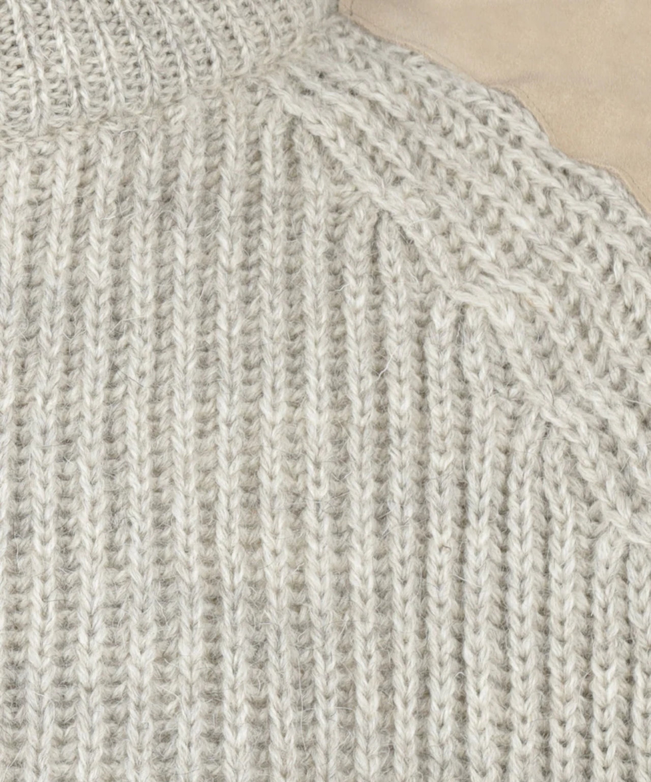 Swaledale Wollpullover mit Rundhalsausschnitt | Beige