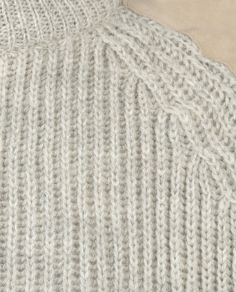 Pullover Swaledale Wol ronde hals | Beige