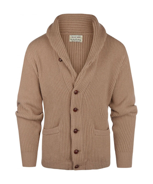 William Lockie Knoop Vest Sjaalkraag | Camel