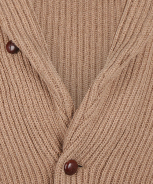 William Lockie Knoop Vest Sjaalkraag | Camel