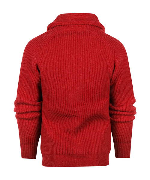 William Lockie Knoop Vest Sjaalkraag | Poppy Melange