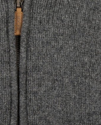 William Lockie Rits Vest Lamswol | Grijs