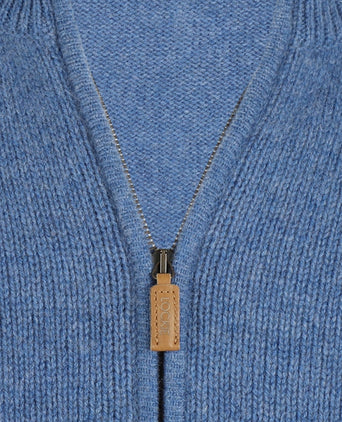 William Lockie Rits Vest Lamswol | Blauw