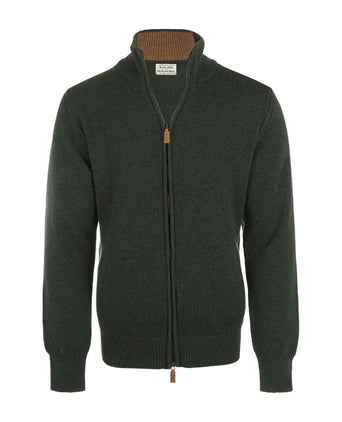 William Lockie Rits Vest Lamswol | Groen