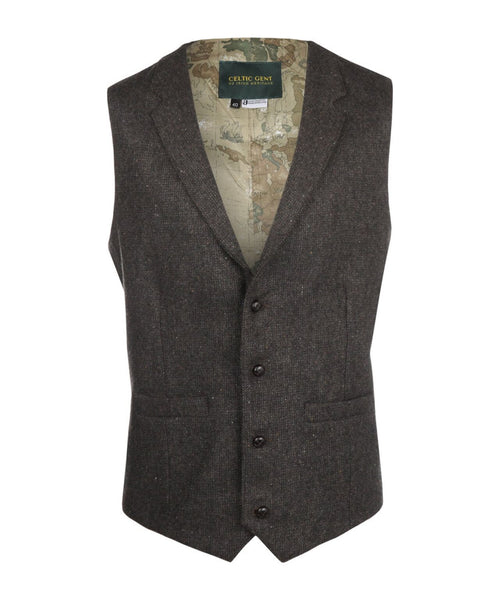 Iers Tweed Gilet | Bruin