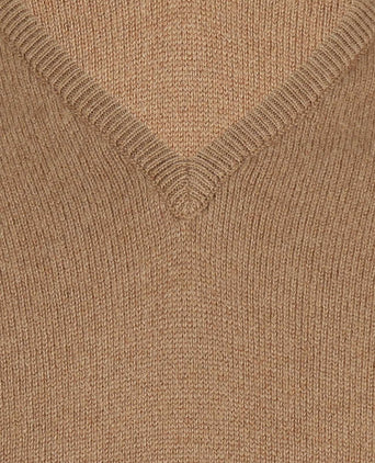 Pullover V-Hals Camelhair | Natural