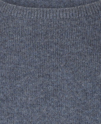 Pullover Lamswol ronde hals | Denim Blauw