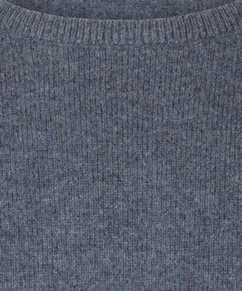 Pullover Lamswol ronde hals | Denim Blauw