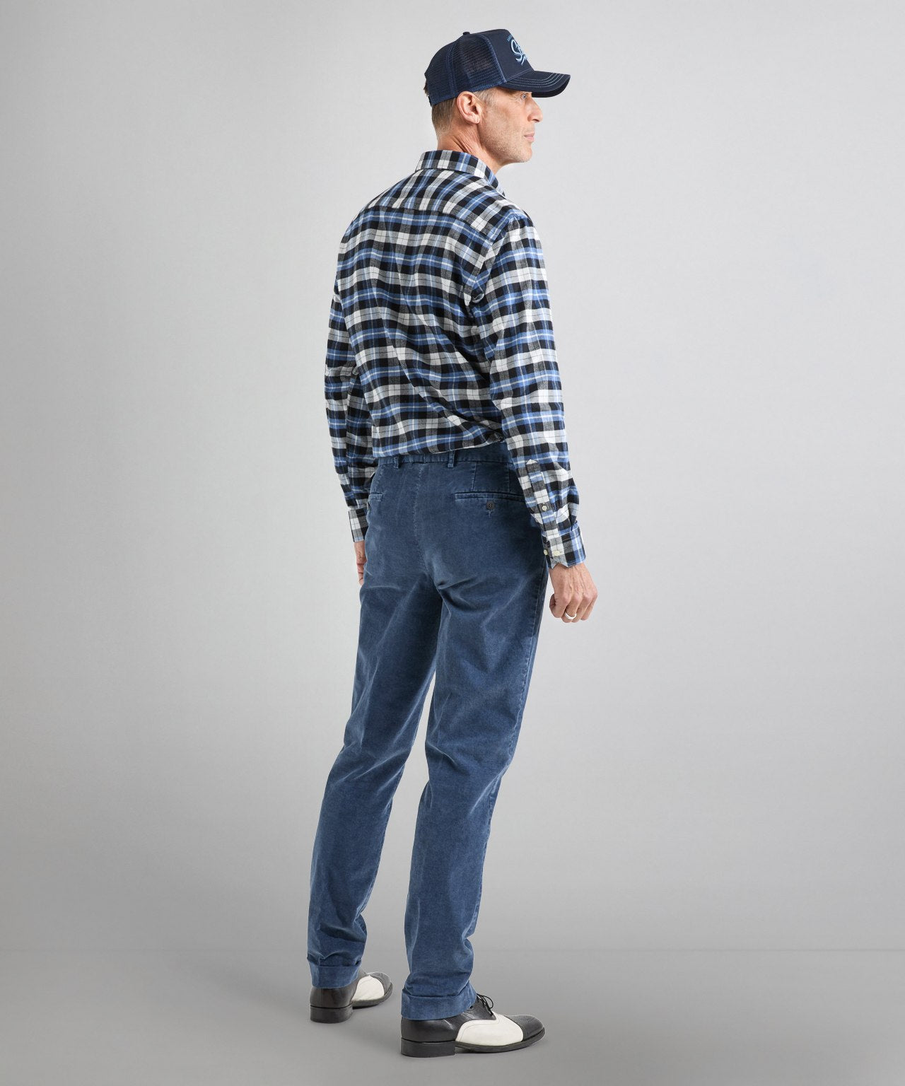 Shirt Button Down | Blauw Multi Ruit Groot