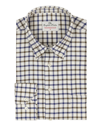 Katoenen Overhemd Button Down Regular Fit | Bruin