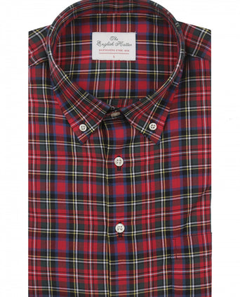 Katoenen Overhemd Button Down Regular Fit | Rood
