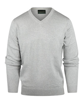 Pullover katoen v-hals | Licht Grijs