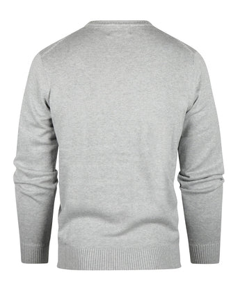 Pullover katoen v-hals | Licht Grijs