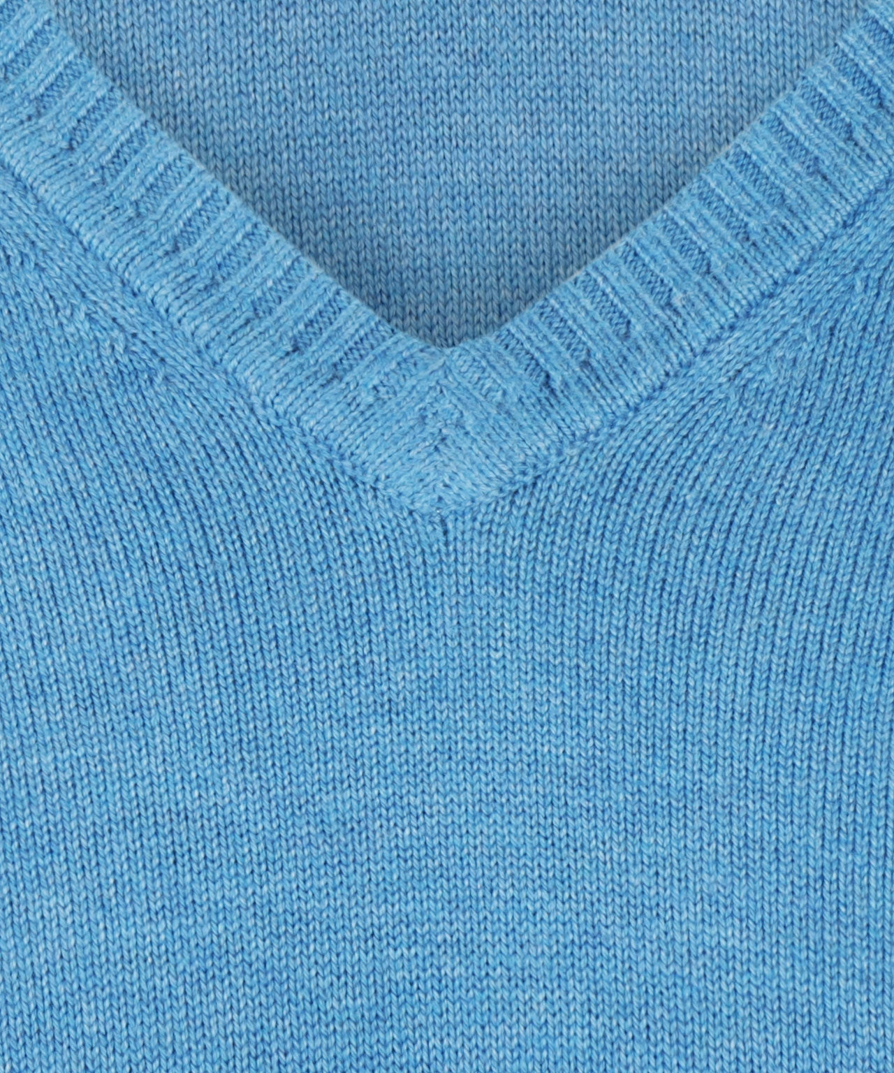Baumwollpullover mit V-Ausschnitt | Blau