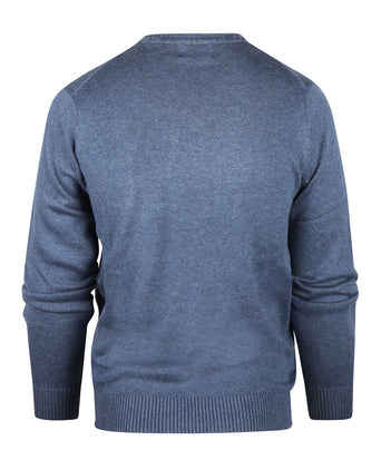 Pullover katoen v-hals | Blauw