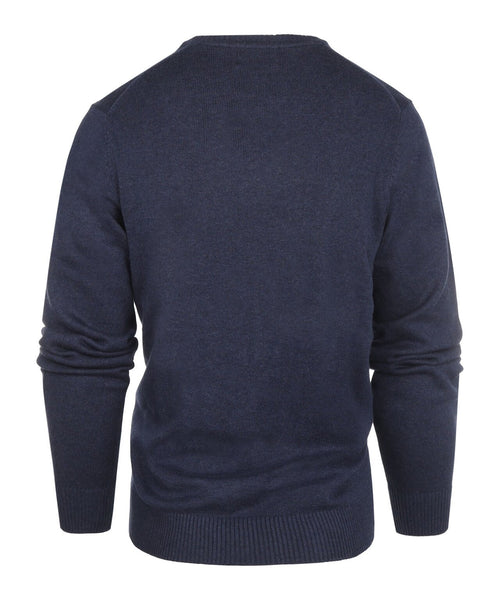 Pullover katoen v-hals | Navy Blauw
