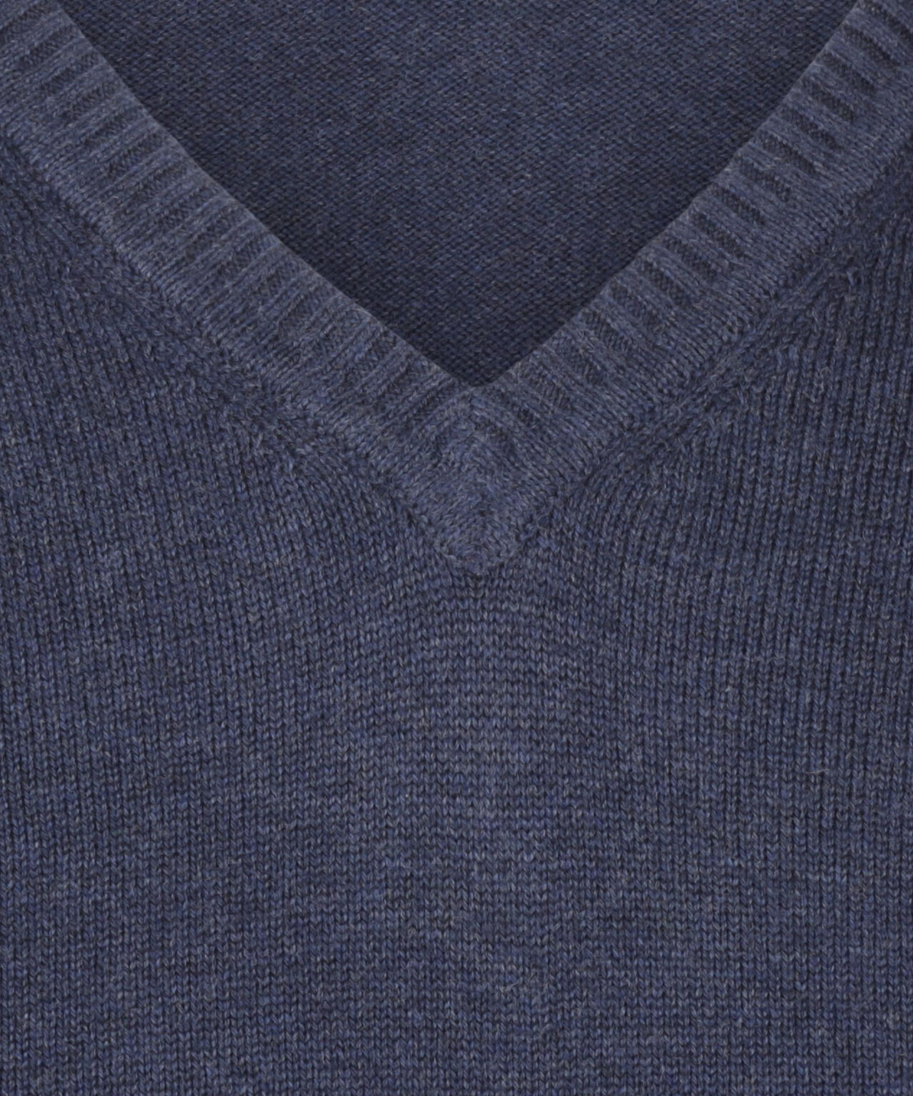 Baumwollpullover mit V-Ausschnitt | Marineblau