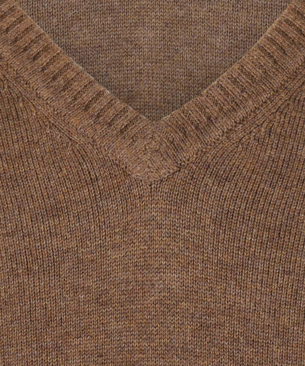 Baumwollpullover mit V-Ausschnitt | Braun