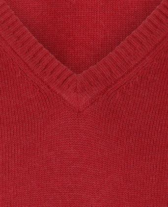 Pullover katoen v-hals | Rood