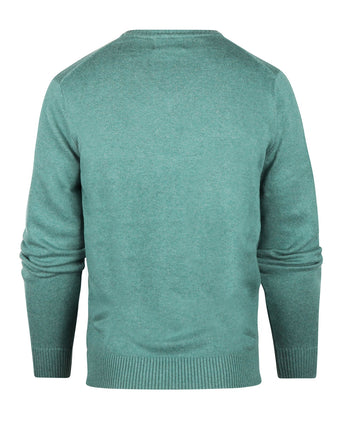 Pullover katoen v-hals | Groen