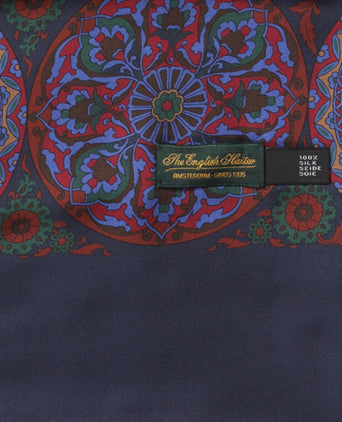 Zijden sjaal met wollen tegenvoering | Blauw