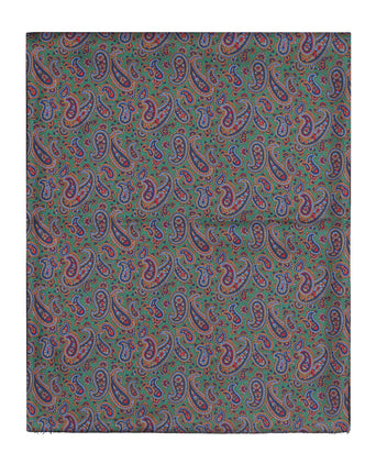 Zijden sjaal met wollen tegenvoering | Groen