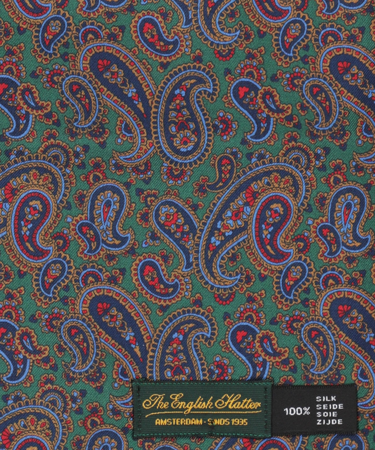 Sjaal Zijde/Wol | Groen Paisley Multi