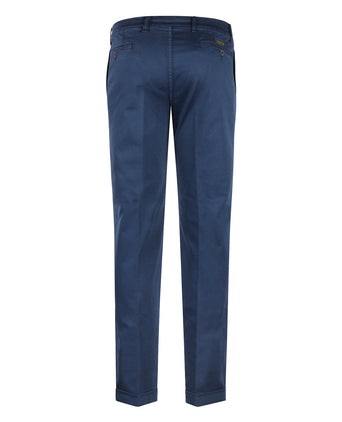 Pantalon Boston Bandplooi en Omslag | Blauw