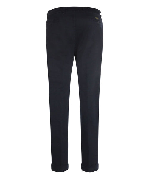 Pantalon Boston Bandplooi en Omslag | Navy Blauw