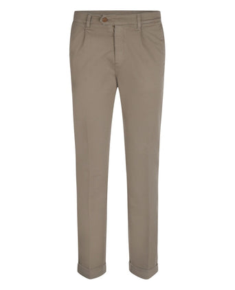 Pantalon Boston Bandplooi en Omslag | Bruin