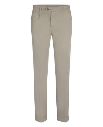 Pantalon Boston Bandplooi en Omslag | Bruin