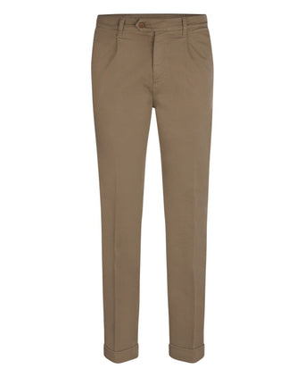 Pantalon Boston Bandplooi en Omslag | Bruin
