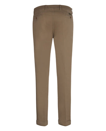 Pantalon Boston Bandplooi en Omslag | Bruin