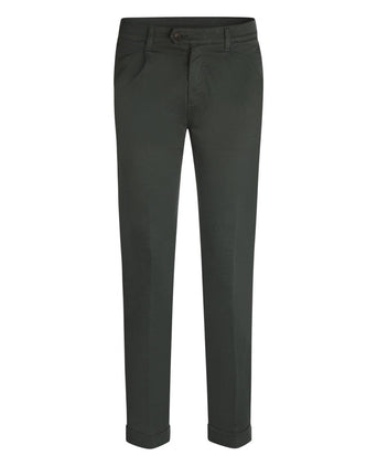Pantalon Boston Bandplooi en Omslag | Groen