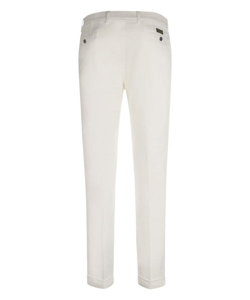 Pantalon Boston Bandplooi en Omslag | Wit