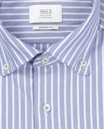 Overhemd katoen button down | Blauw